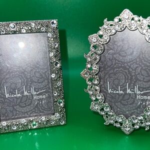 Nicole Miller Glittering Silver Photo Frame Duo